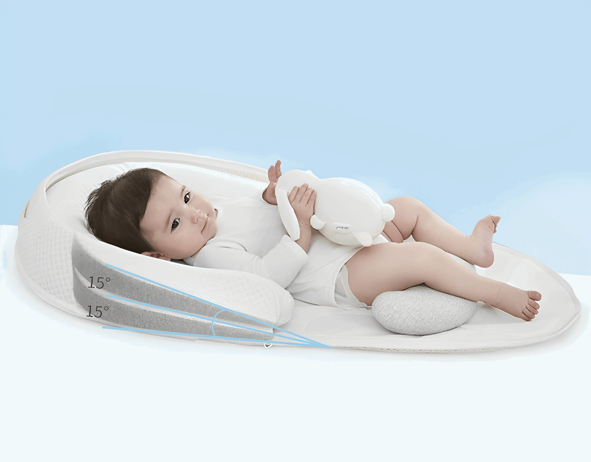 Anti-Reflux Baby Bed: Elevated Support for Better Sleep